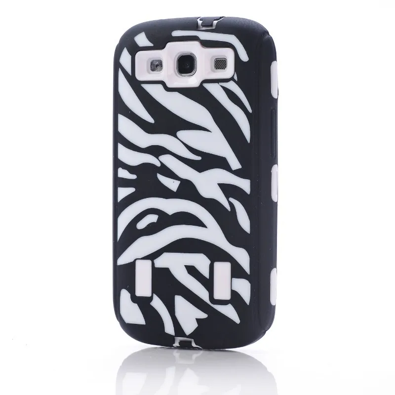 For Samsung Galaxy S3 i9300 Case Zebra Pattern Hybrid Cover Shock Proof Dust 100% Silicon+PC Good Material 5 Colors |