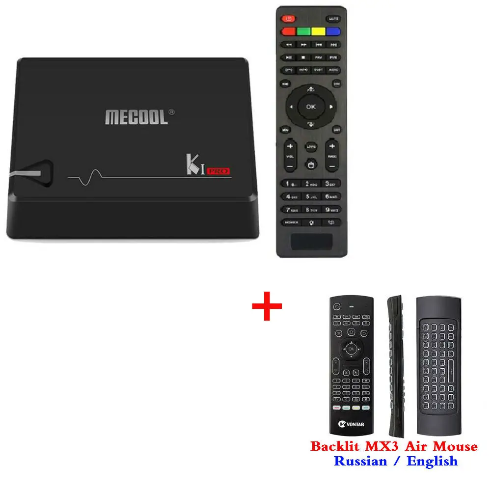 With MX3 air mouse KI PRO Amlogic S905D Android 7,1 Гибридный ТВ-приставка DVB-T2/S2/C четырехъядерный 64 бит 2G 16G K1 PRO ТВ-приставка поддержка cline NEWCAMD - Цвет: With MX3 air mouse