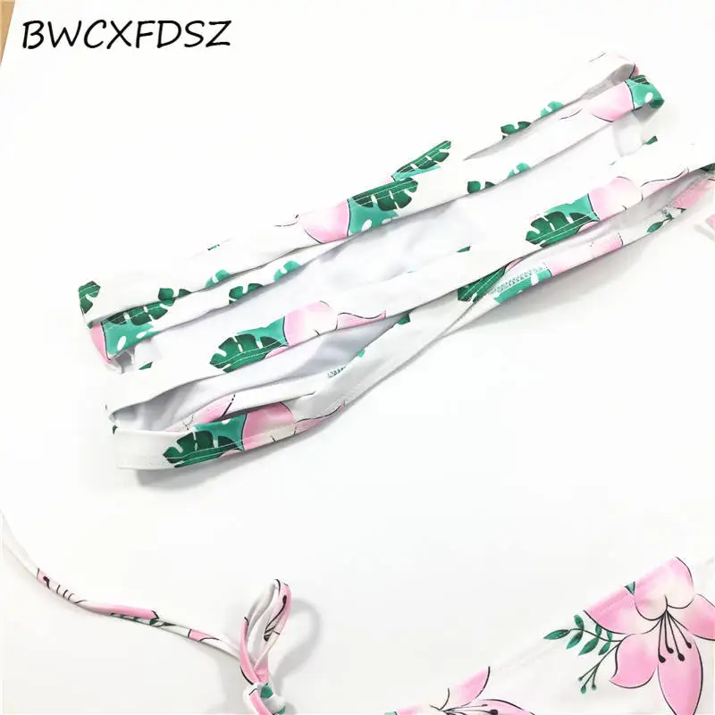 BWCXFDSZ струнный купальник бикини пуш-ап купальники женский купальник бандо с вырезами бандажный купальный костюм пляжный W