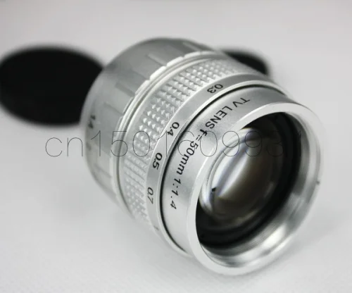Серебристый 50 мм f1.4 CC TV Lens C mount для GF3 GF2 GF1 G3 GH1 GH2 EP1 EP2 EPL1 EPL2 | Электроника