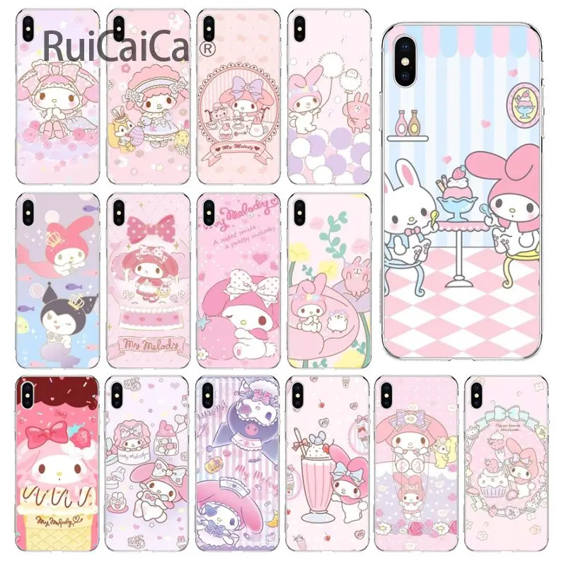 Ruicaica My Melody DIY Роскошный Высокий протектор на конце чехол для iPhone X XS MAX 6 6s 7 7plus 8 8Plus 5