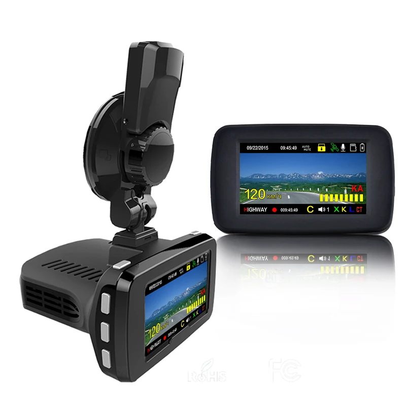 Автомобильный видеорегистратор GPS Радар детектор 3 в 1 Россия SpeedCam базы данных