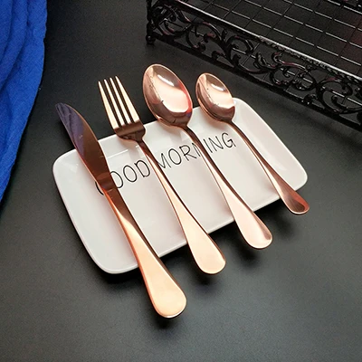 rose gold 8 set 24 шт. красочные столовая посуда высокое качество нержавеющая сталь ножи вилы ложка столовые приборы, для кухни еда посуда набор - Цвет: rose gold 8 set