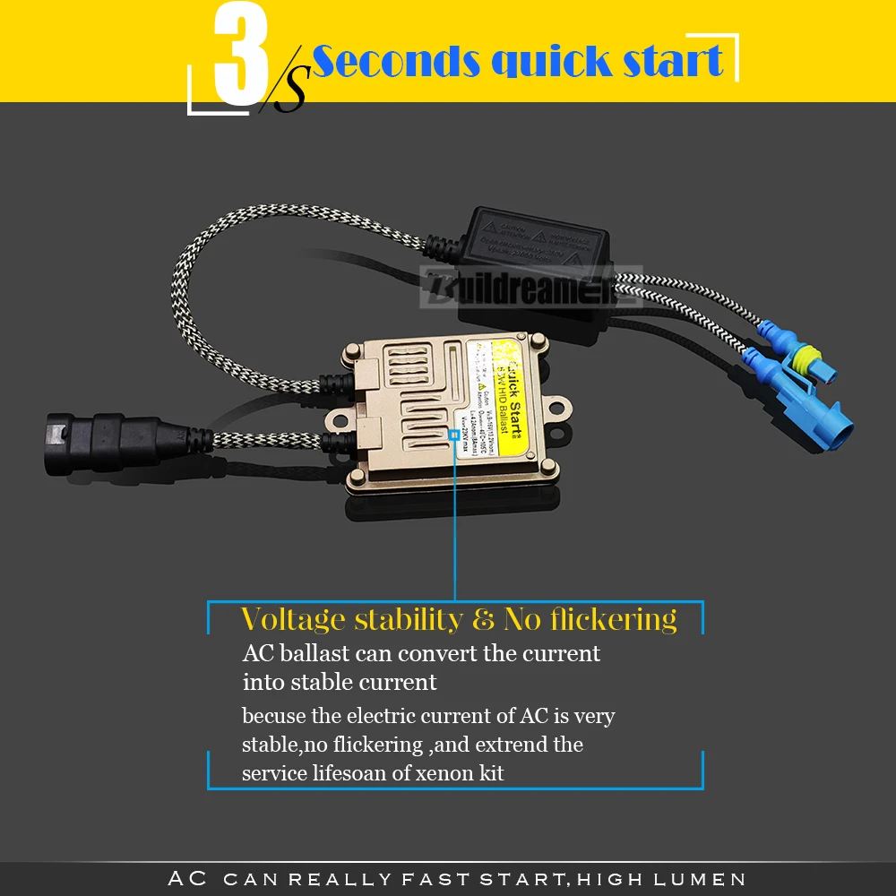 Фото Buildreamen2 D2 D2S D2C D2R AC HID полный ксеноновый комплект балласт + лампа + провосветильник жгута 4300K 6000K 8000K 10000K 12 В автомобисветильник фара №4