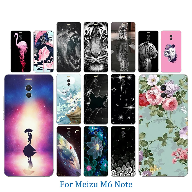Чехлы для телефонов Meilan M6 Note Tiger Pattern Силиконовый Тонкий чехол Meizu Note/Blue Charm 6