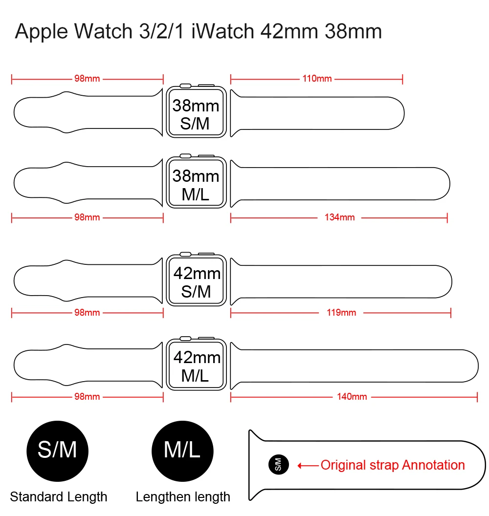 50 шт. мягкий силиконовый сменный спортивный ремешок для 38 мм Apple Watch Series1 2 42 мм ремешок для браслета
