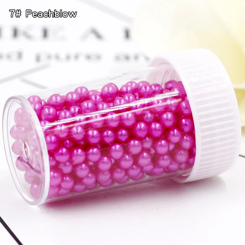 7 Peachblow 380 шт бусины для слаймов DIY аксессуары наполнитель Кристальные частицы грязи имитация жемчуга без отверстий DIY Ювелирные изделия поставки слаймов 4 мм - Цвет: 7 Peachblow
