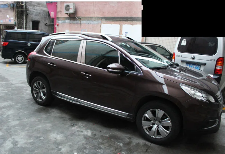 Lsrtw2017 304 нержавеющая сталь окна автомобиля планки для peugeot 2008 2013