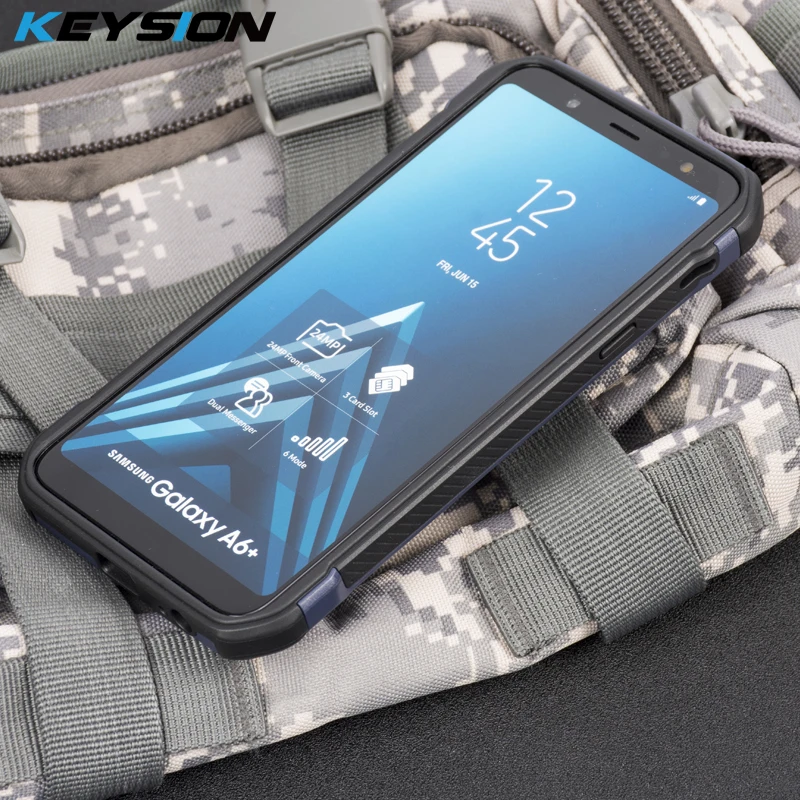 KEYSION чехол для телефона samsung Galaxy A6 плюс Армейский Камуфляж узор из ПК + ТПУ 2 in1