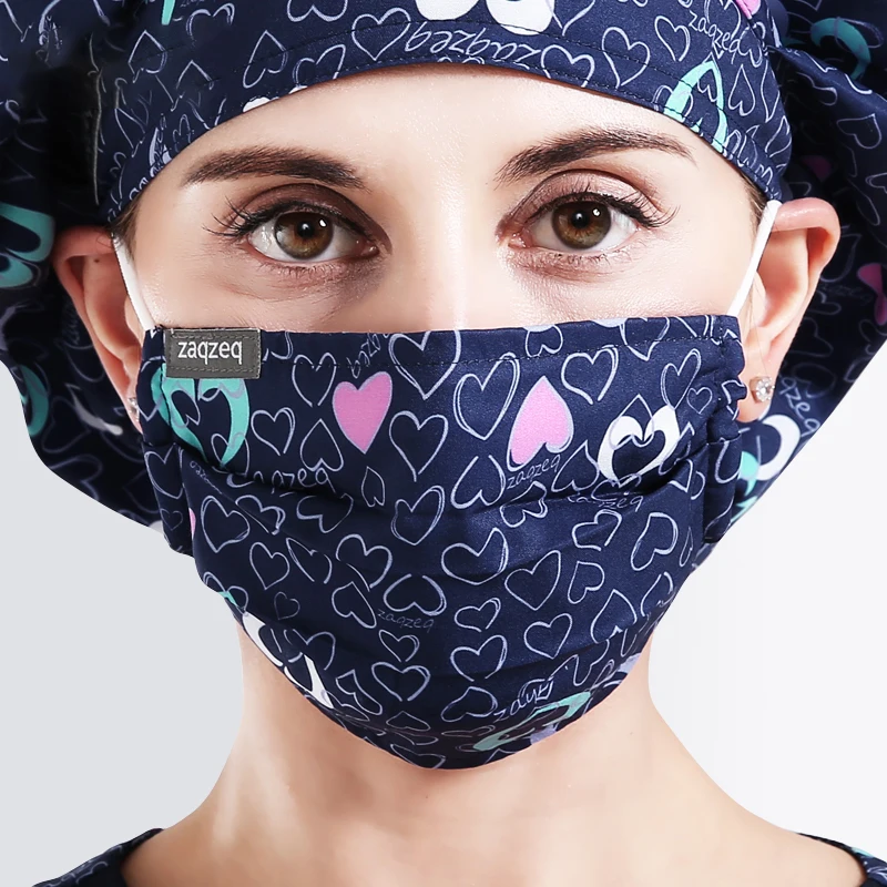 Bouffant Doctor хирургическая кепка для женщин серое сердце медицинские операционные шапочки полиэфирные часы Регулируемые длинные волосы шеф-повара стоматологической работы шляпы