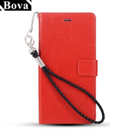 Red Lanyard 2 Держатель для карт чехол для huawei Honor 6X из искусственной кожи чехол защитный чехол Ретро кобура бумажник флип Чехол - Цвет: Red Lanyard 2