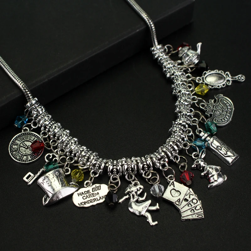 Женские ожерелья с кулоном Eat Me Alice In Wonderland кристаллами|alice in|alice in wonderlandstainless steel
