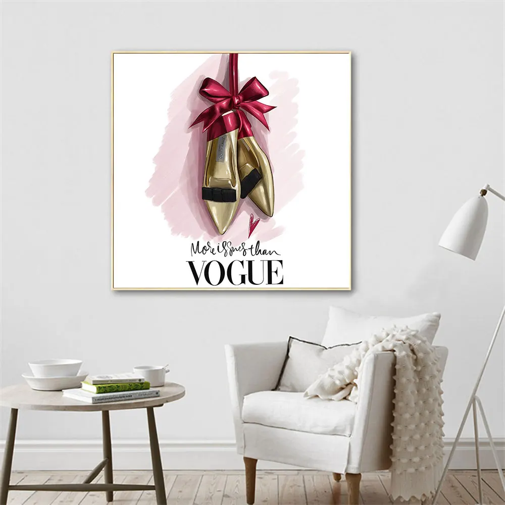 LECHAO Quadro Vogue плакат Модная девушка картина на настенный Поп-Арт холст картина домашний декор органическое стекло черная металлическая рамка