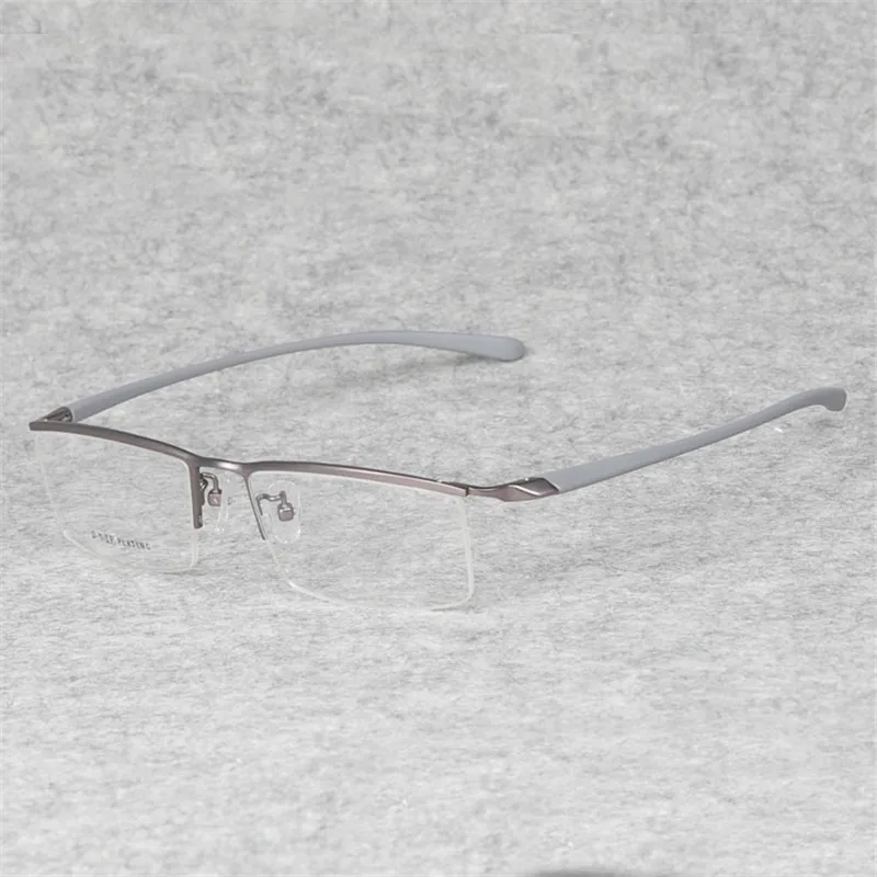 C4. Grey Frame Электрическая Высококачественная титановая полуоправа для мужских очков, очки для близорукости, оптические очки по рецепту, оправа для очков - Цвет оправы: C4. Grey Frame