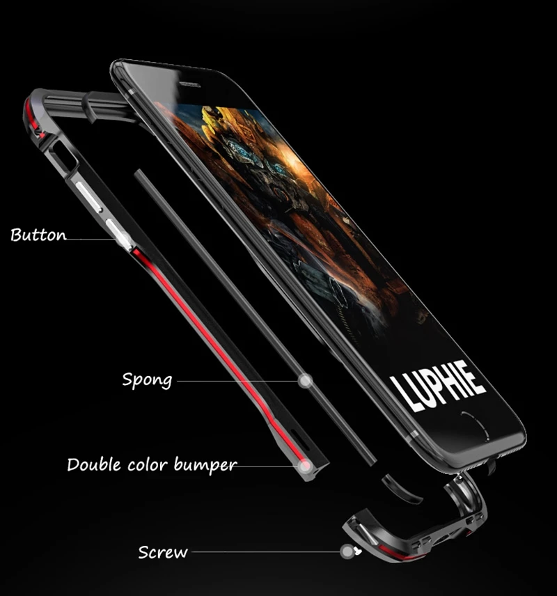 LUPHIE бренд Роскошный металлический каркас ультра тонкий Hoesje чехол для iPhone 8 Plus