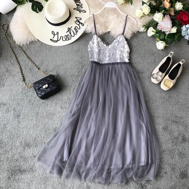 Женское сексуальное платье Vestidos летнее v образный вырез на тонких бретелях