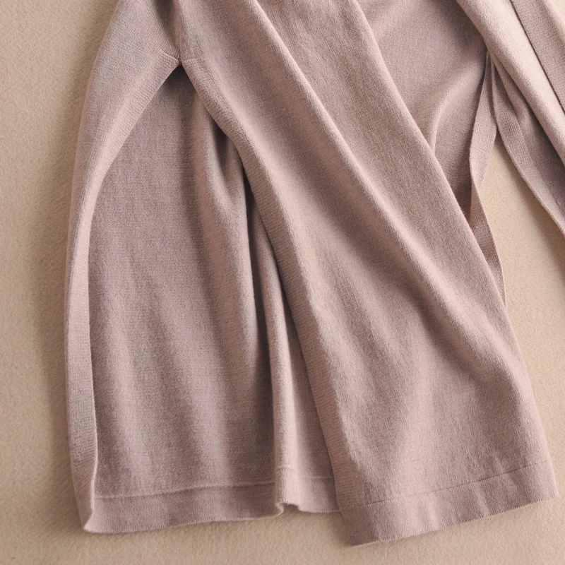 Women's Lengthen Wool Cardigan Long Cardigans Large Pocket Slitting Bottom 2017 Spring Jacket Fashion Knitted Sweaters #1269 |