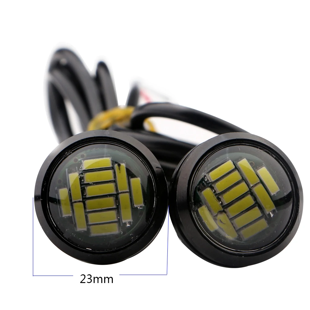 2Pcs Eagle Eye 4014 12 SMD LED car styling DRL Daytime Running Light Backup Reverse Parking Car Lamp White DC 12V | Автомобили и
