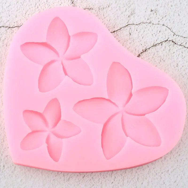 Sugarcraft Плюмерия цветок силиконовые формы для приготовления конфет Полимерная