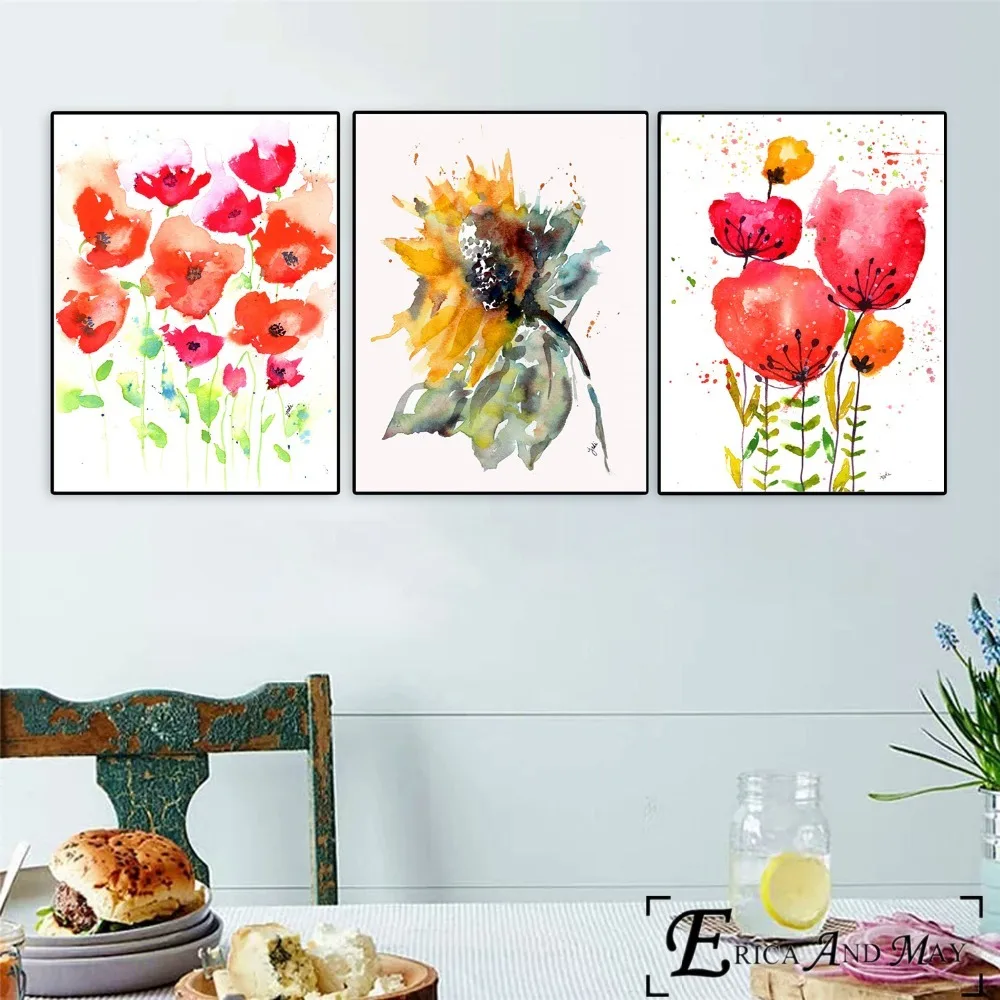 Poppy Flowers модные художественные работы печать на холсте современная живопись
