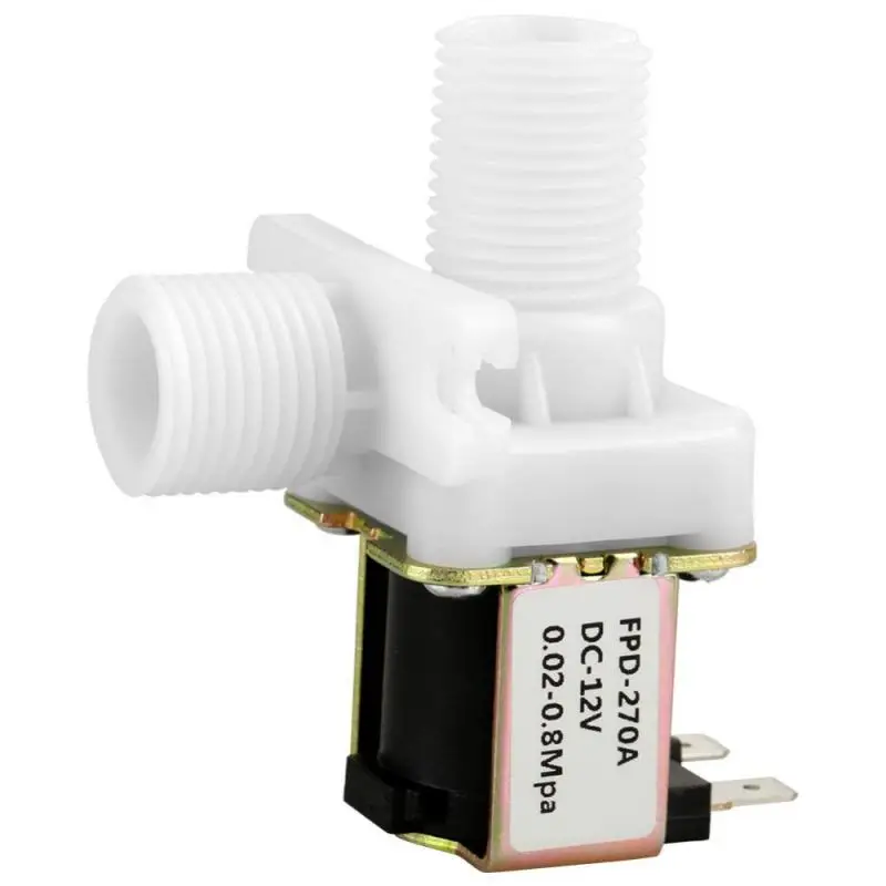 Новый DC12V DN15 G1/2 Пластик электромагнитный клапан нормально закрытый воды входной