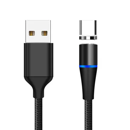 Black For Type C Sarika S06 3A светодиодный магнитный Кабель зарядного устройства для iPhone 11 Pro Max Android Micro usb type C мобильный телефон Быстрая зарядка Магнитный кабель - Цвет: Black For Type C