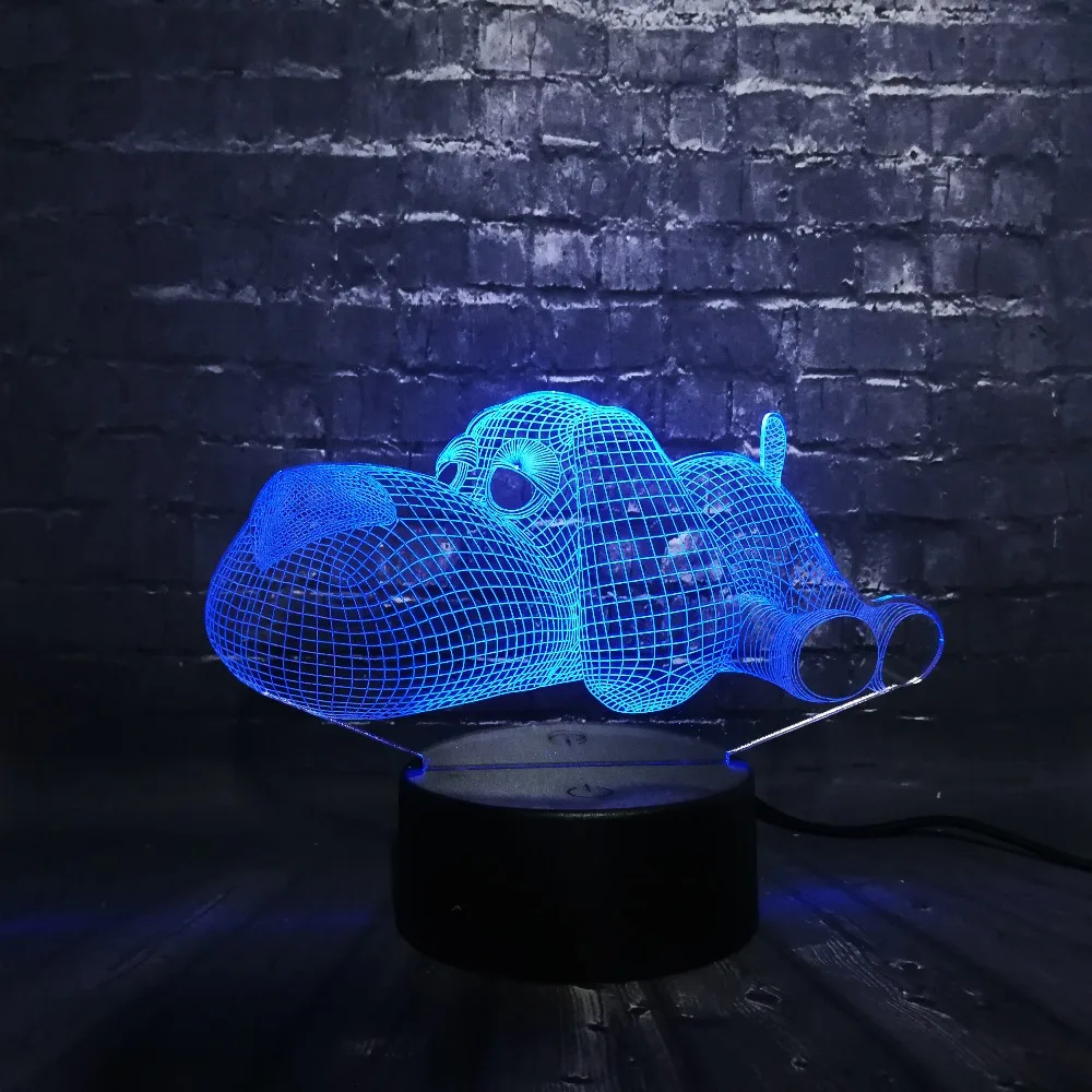 Собака Собачка милый 3D LED Ночник светильник украшение RGB USB лампа спальня спящий 7