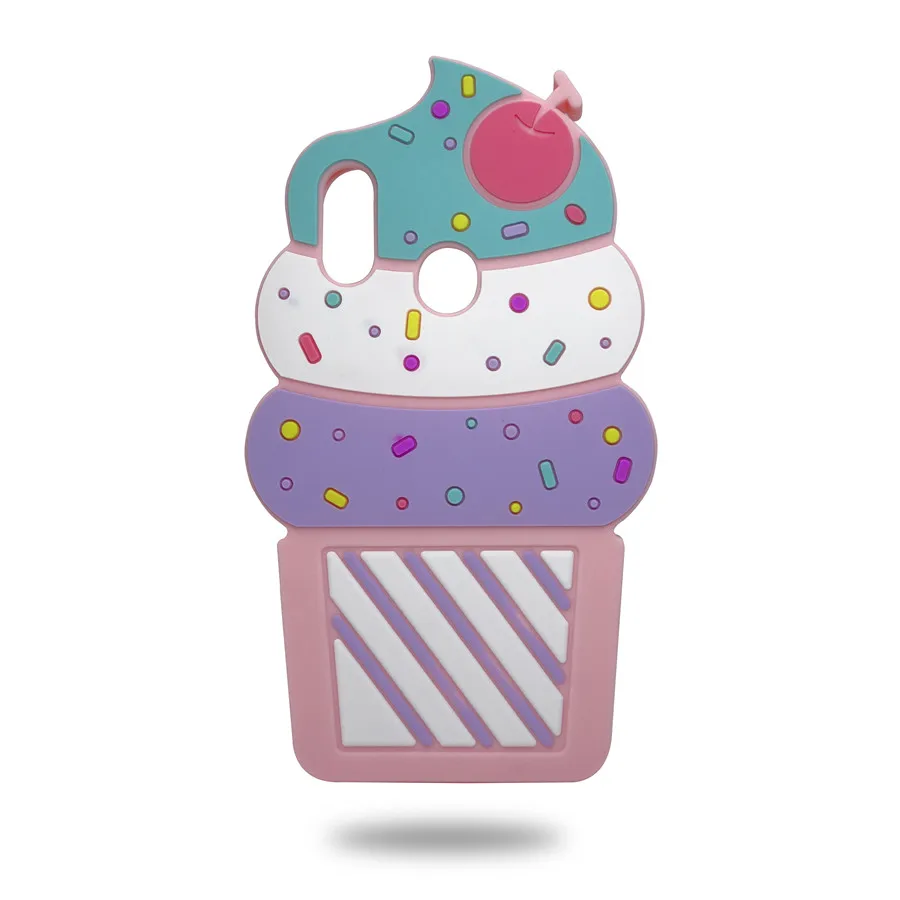 Cover For Huawei P Smart Plus Soft Silicone Phone Case 3D Cartoon Fruit Ice Cream Nova 3i |