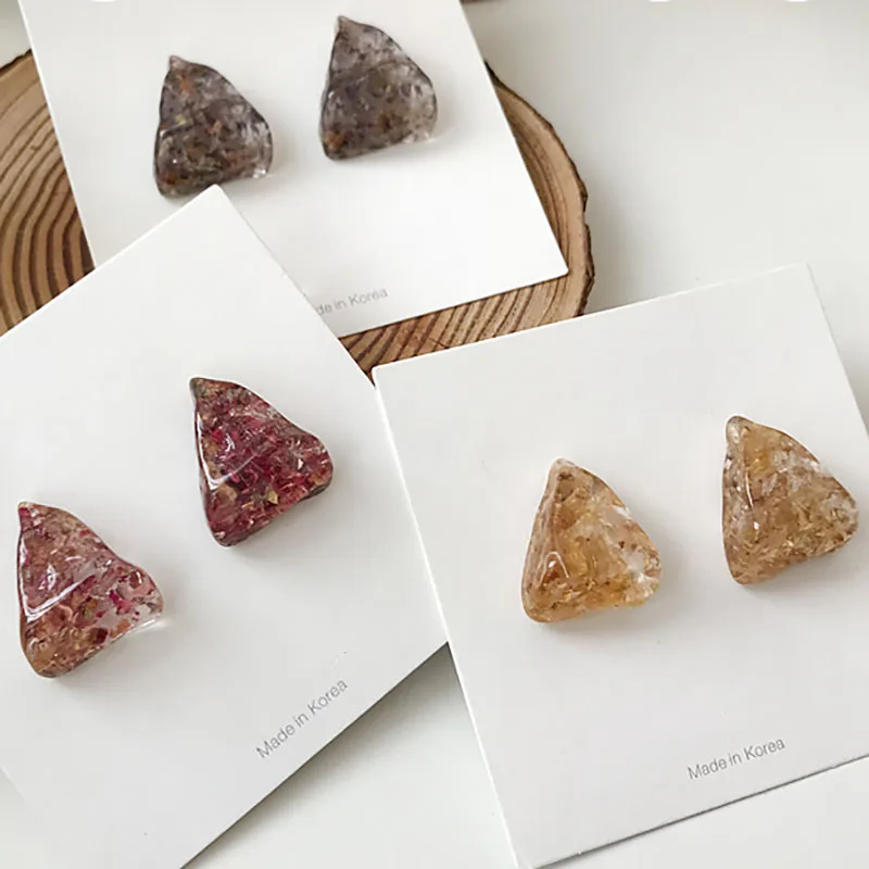 Корейская летняя крутая серьга полимерные акриловые прозрачные большие серьги