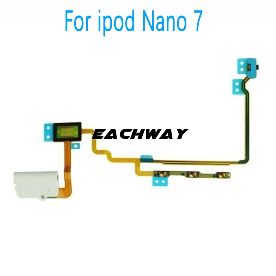 Протестирован для iPod Classic 5th 6th 7thGenThin кнопка регулировки громкости источник энергии Переключатель гибкий аудио-кабель для iPod Touch 3 4 5 6 - Цвет: For Nano 7 White