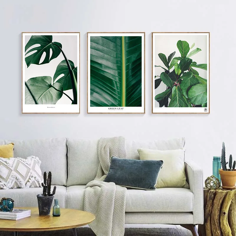 Домашний декор Скандинавская Картина на холсте Противоударная заданяя листьев