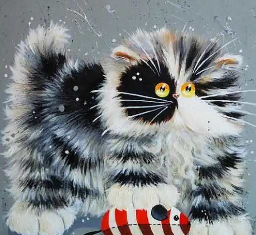 5830 Crazy Cat краска по номерам наборы для взрослых DIY|Картины номерам| |