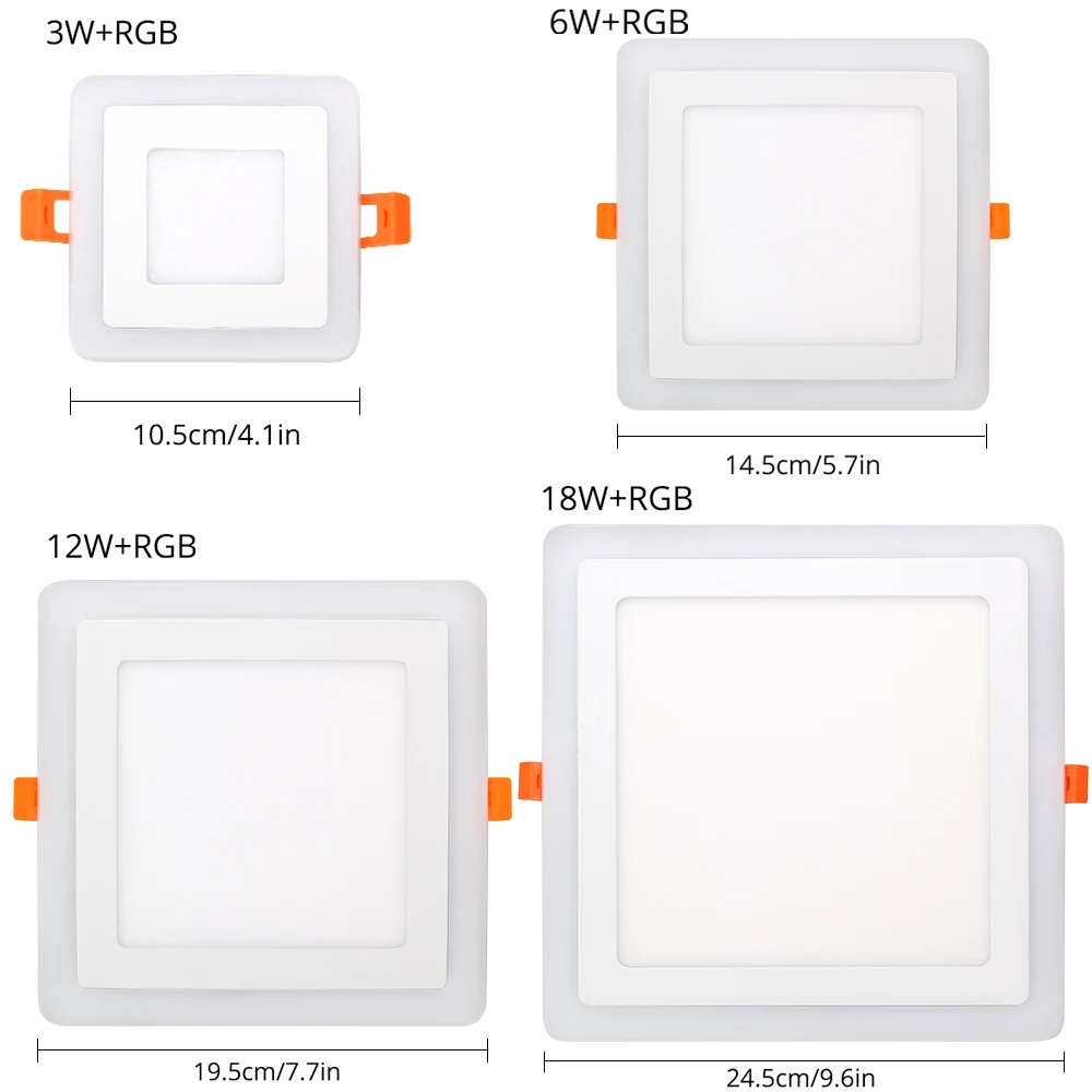 1 комплект Светодиодная панель RGB + 24 ключа квадратный скрытый двойной цвет 3 Вт 6 12