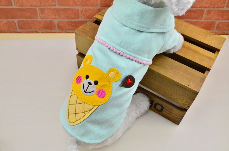 2017 сезон: весна–лето Новый Одежда для собак Pet Футболки Cat Тедди Чихуахуа рубашка