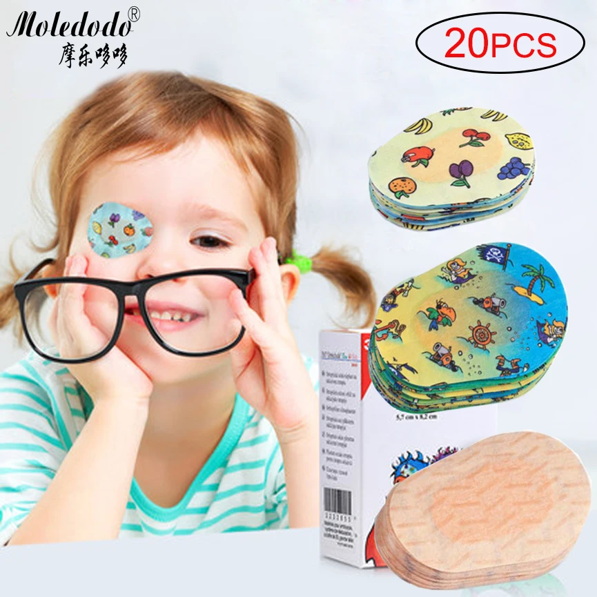 20 шт., детская маска для глаз Amblyopia, цветная маска для глаз Amblyopia, полное покрытие, Монокуляр, коррекция, тренировка, тени для век D30