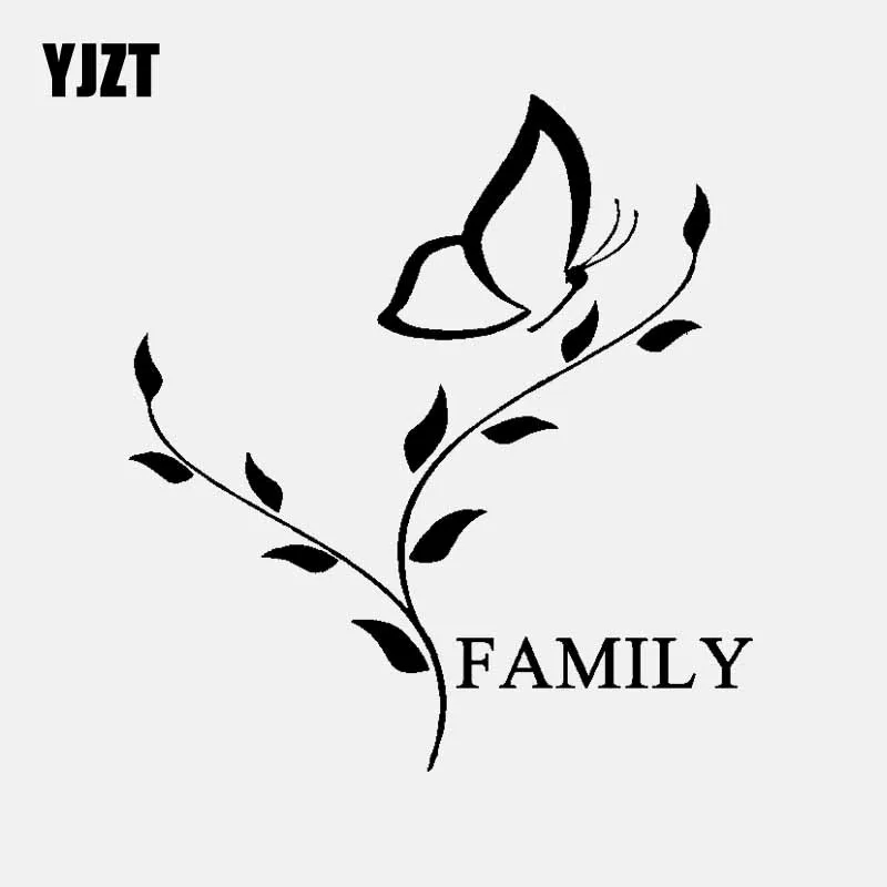

YJZT, 14 см * 15,2 см, семейный декор, автомобильная наклейка, Виниловая наклейка, черный/серебристый цвет