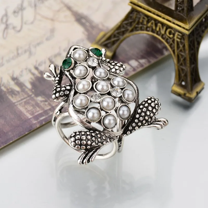 Scarf Fastener Imitation Pearl Cartoon Frog Brooch for Women Cute Kawaii corsage accessories Brand Rhinestone Brooches | Украшения и