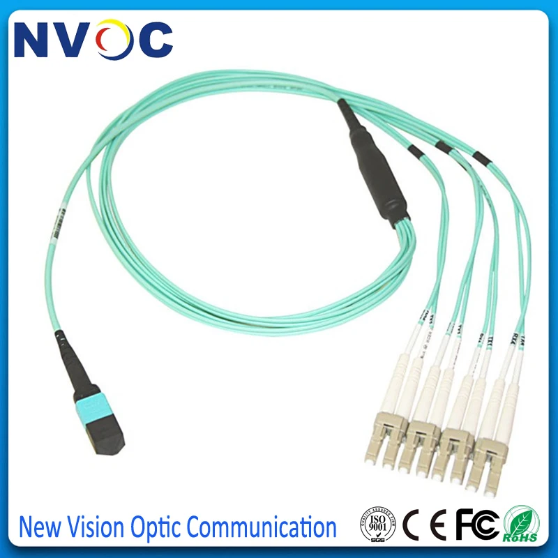Мм MPO Male (SENKO) 8xLC UPC 2 0 мм Fanout волоконно оптический патч корд 3 8C OM4 Mini Aqua LSZH круглый