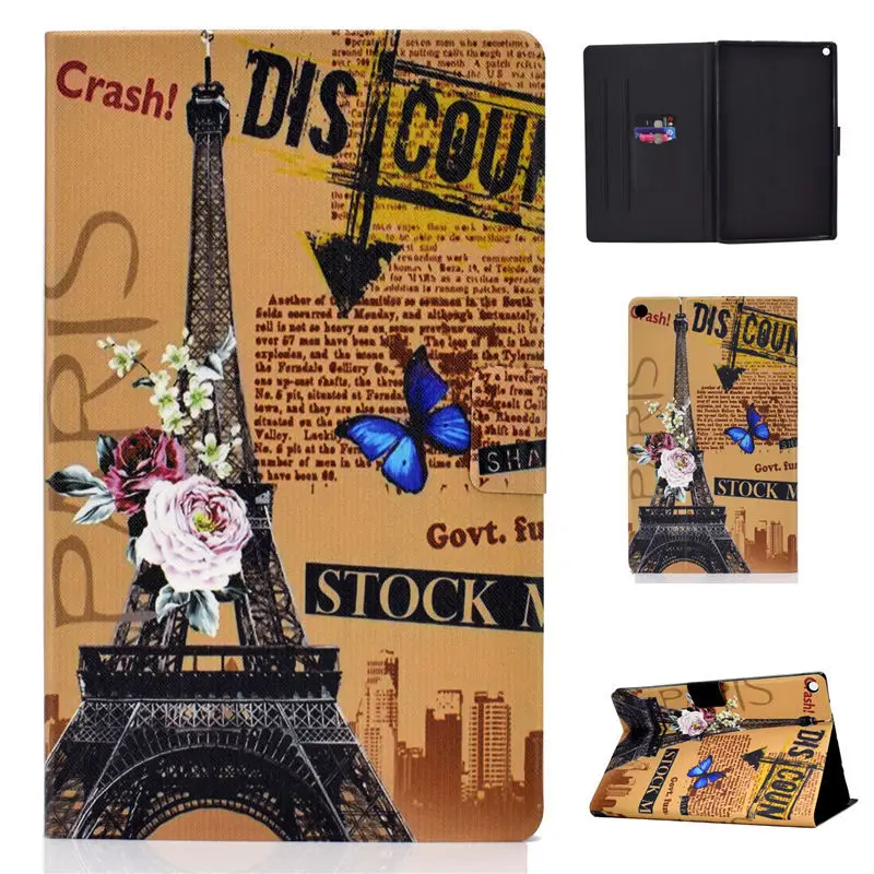 M050 Чехол с милым котом для Amazon Kindle Fire HD 10 чехол для Fire HD10 5th 7th Funda Tablet силиконовый чехол из искусственной кожи - Цвет: M050