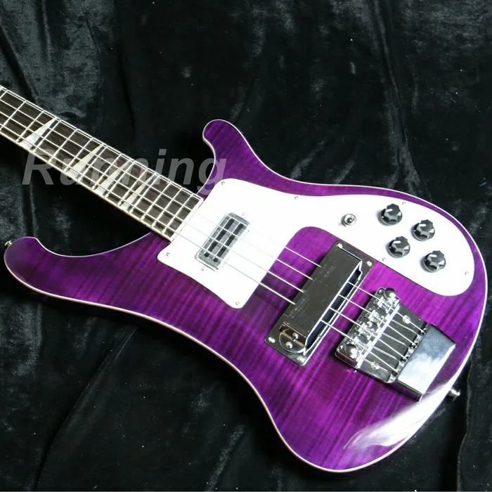 4 струны для гитары Ricken 4003 электрическая бас гитара белая накладка Пламя клен