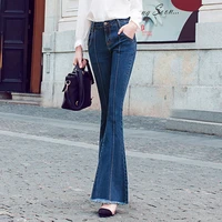 free shipping 2021 new fashion long jeans pants for women flare trousers 24 32 size denim female summer long stretch jeans
