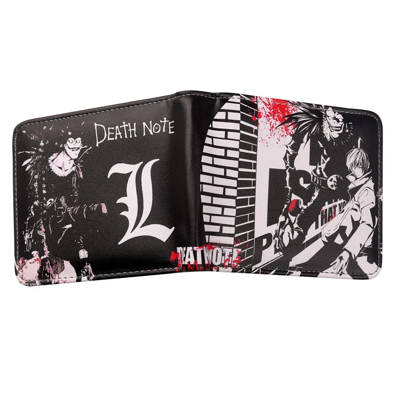 Death Note череп логотип черный Bi-Fold Wallet для Косплэй Аниме Манга кошелек деньги держатель