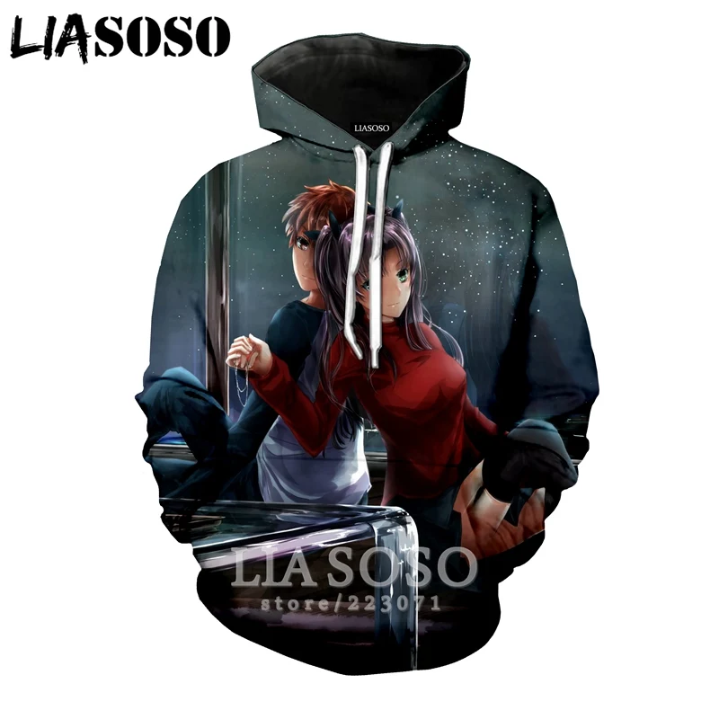 LIASOSO зимняя новая модная Толстовка для мужчин и женщин с 3D принтом аниме Fate Stay Night толстовка унисекс с длинным рукавом Повседневный пуловер A107-26 - Цвет: 21