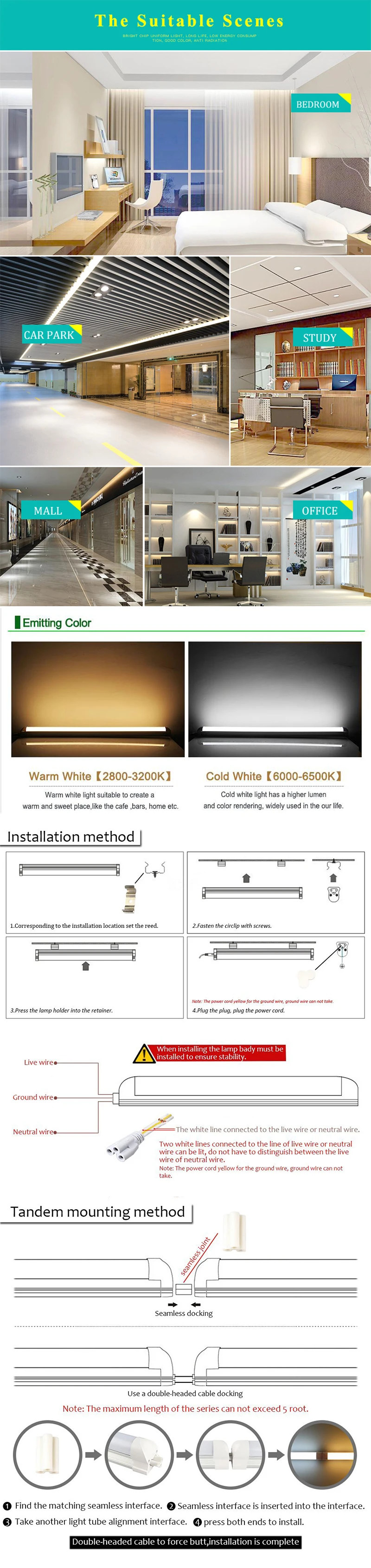 GUXEN T8 Integrated светодиодный трубки 85-265 В 18 Вт 22 Вт 1200 мм 4ft SMD 2835 Светодиодный трубы 2 года гарантии