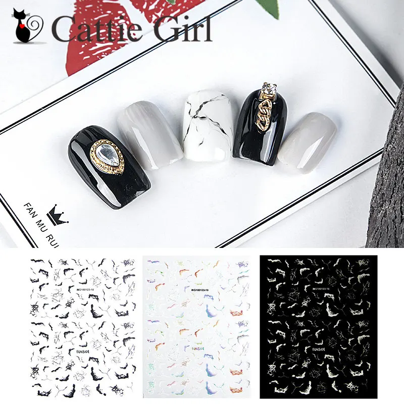 1 лист мраморный камень 3D переводные наклейки для ногтей белый черный дизайн