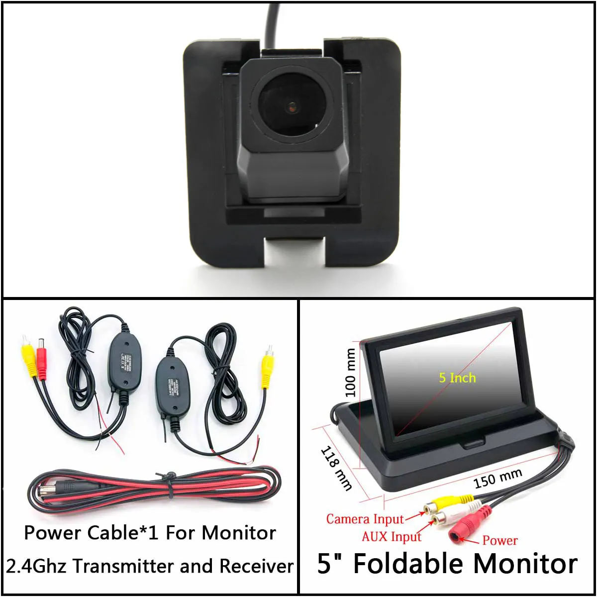 C Wireless 5 inch F Камера заднего вида Full HD для Mercedes Benz GLK 300/350/S400 S450 S500 S600 X204 W204 W212 W221 зеркало для парковки автомобиля - Название цвета: C Wireless 5 inch F