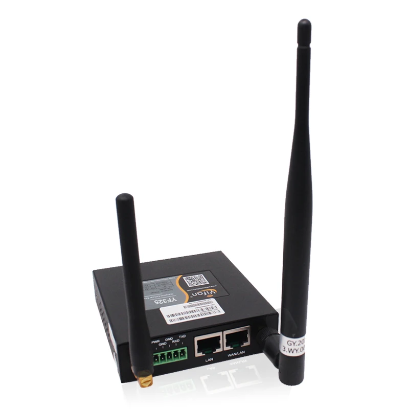 Промышленный 4G LTE VPN маршрутизатор YF325 со слотом для sim карты и креплением на din