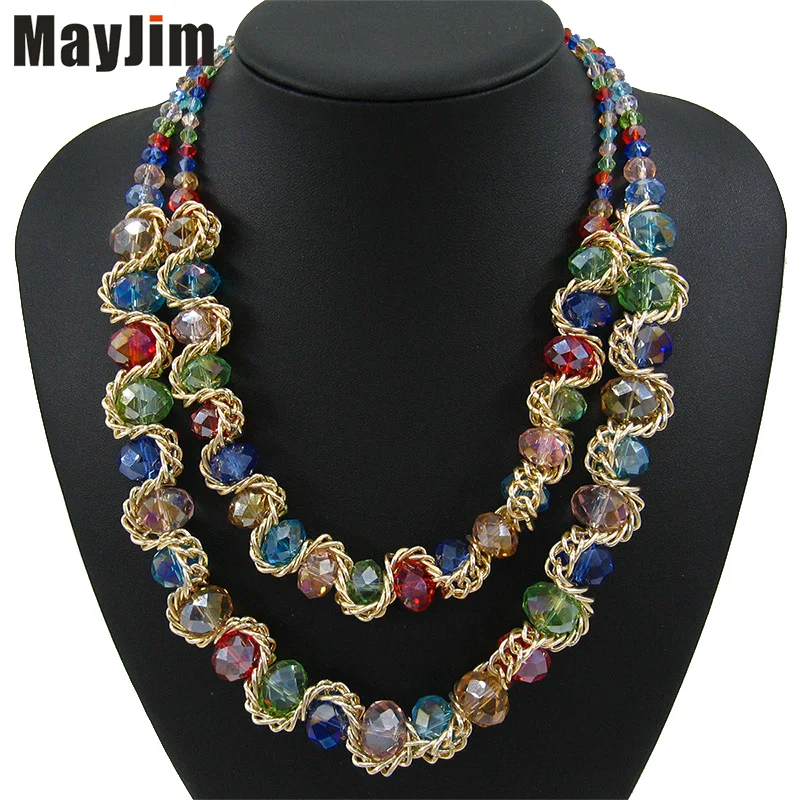 Заявление Моды Ожерелья для Женщин 2017 Vintage Воротник Золотая Цепь Большой Двойной