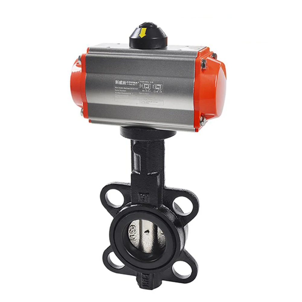 3 дюймовый чугунный пневматический клапан бабочка двойного действия DN80 литой