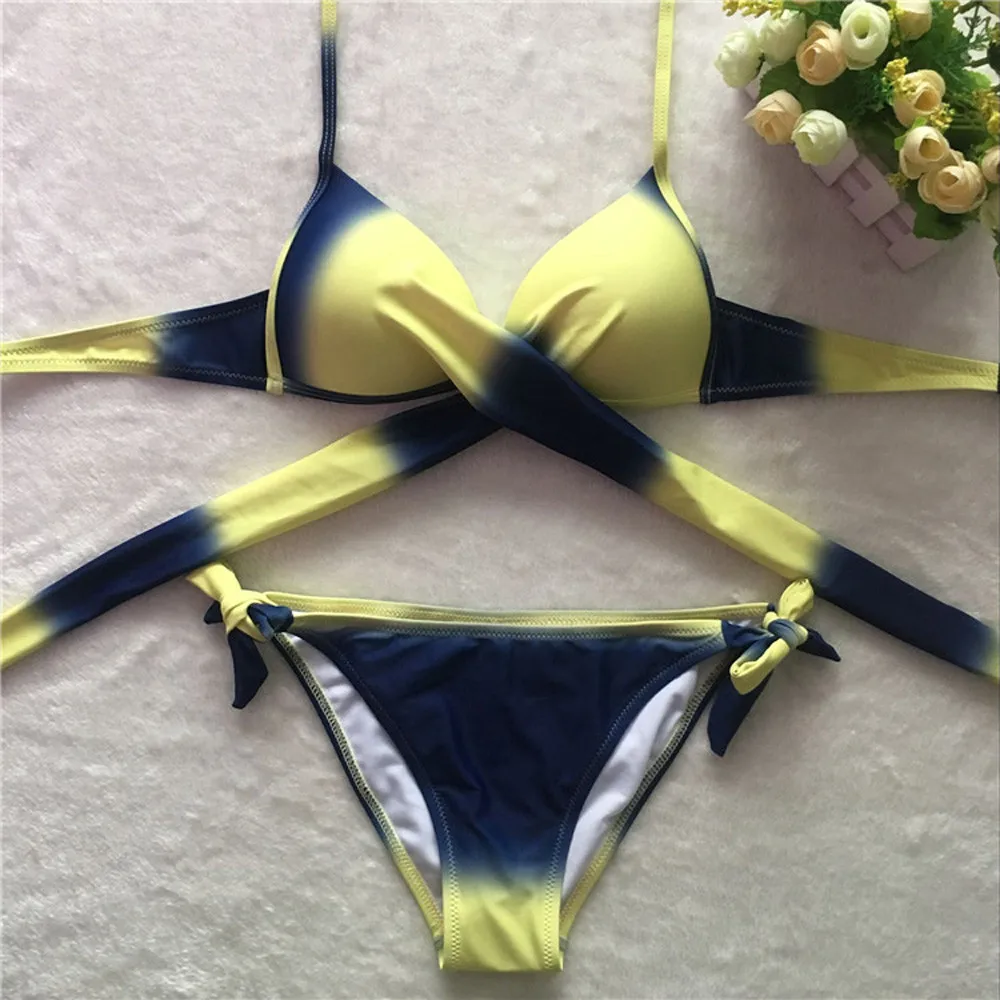 Бикини 2020 купальники Женский комплект бикини бандажный купальник пуш-ап с